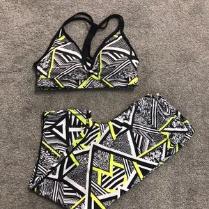Capri work out leggings and sports bra